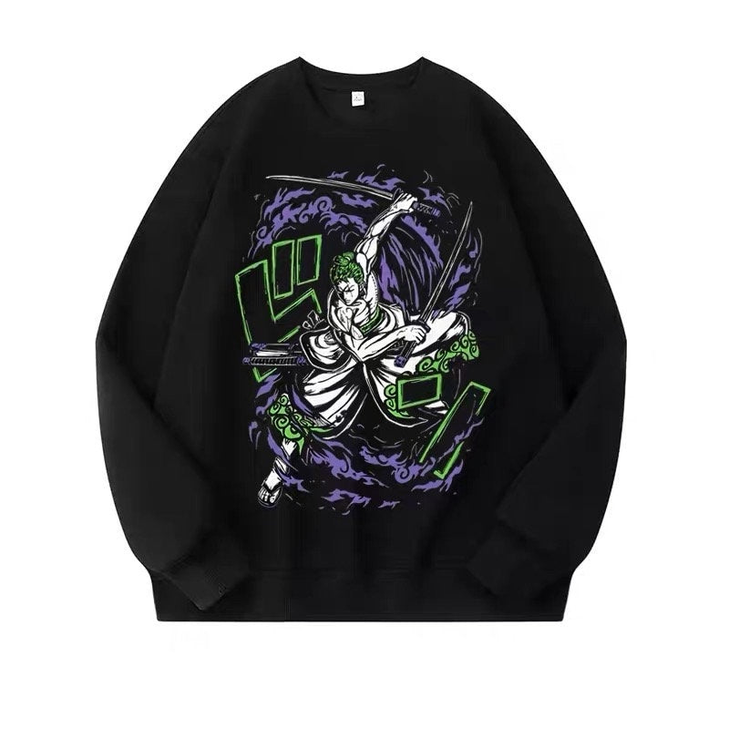 Unisex One Piece Zoro Anime Sweater - Comfy Fan Art Pullover for Men & Women - Premium  from DCloth Designs - Just $39! Shop now at DCloth Designs 