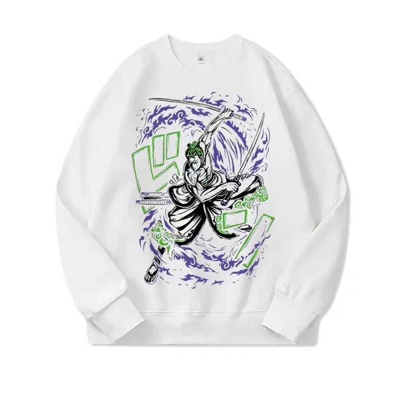 Unisex One Piece Zoro Anime Sweater - Comfy Fan Art Pullover for Men & Women - Premium  from DCloth Designs - Just $39! Shop now at DCloth Designs 