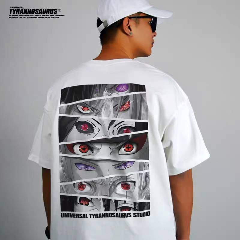 Unisex Naruto Anime Oversized T-Shirt with Sharingan & Rinnegan Graphics - Premium  from DCloth Designs - Just $39! Shop now at DCloth Designs 