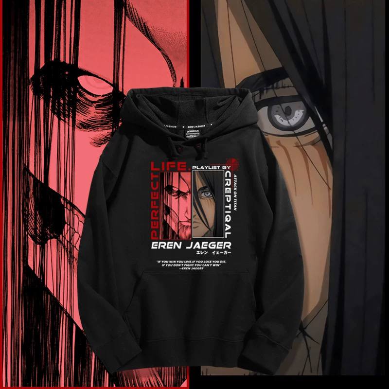 Attack on Titan hoodie for men, Japanese anime Eren-themed clothing, Pullover Sweater, Hoodie, Phone Case, Anime Merch,Clothing - Premium  from My Store - Just $50! Shop now at DCloth Designs 