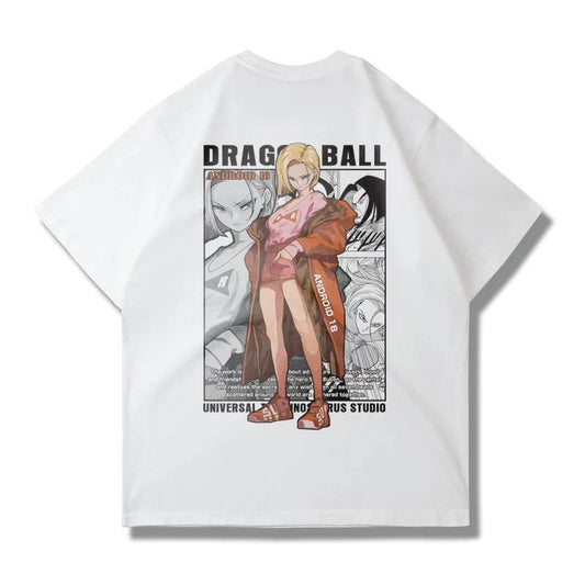 Oversized Dragon Ball Android 18 T-Shirt - Premium  from DCloth Designs - Just $49! Shop now at DCloth Designs 